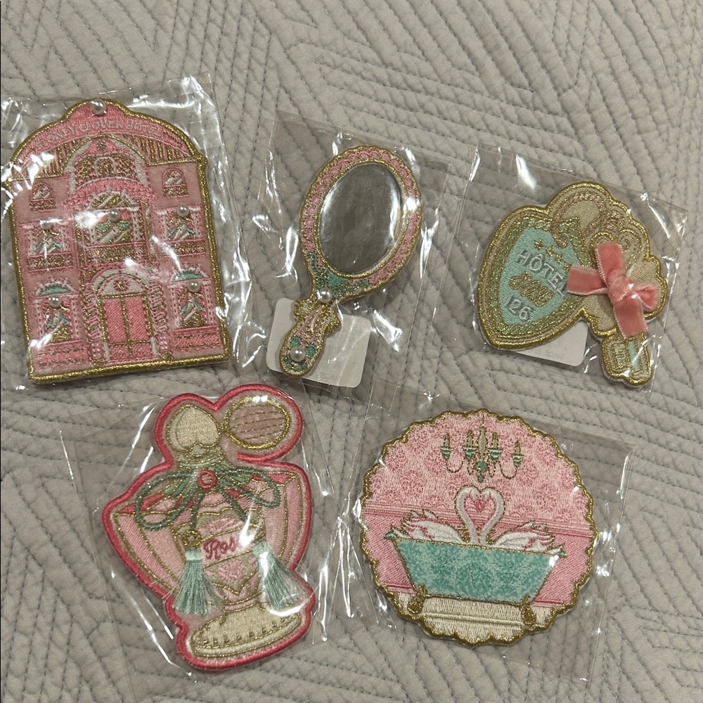 RARE Stoney Clover Lane 5 piece Embroidered  Patch Set